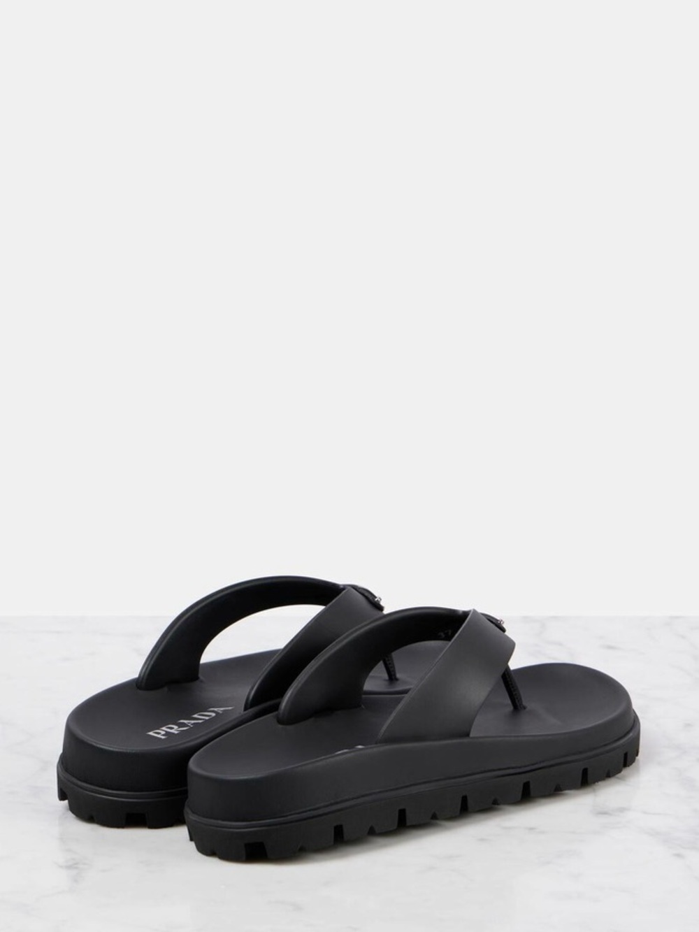 PRADA Rubber Thong Sandals / Black / Size EU 39 - Picture 7 of 16